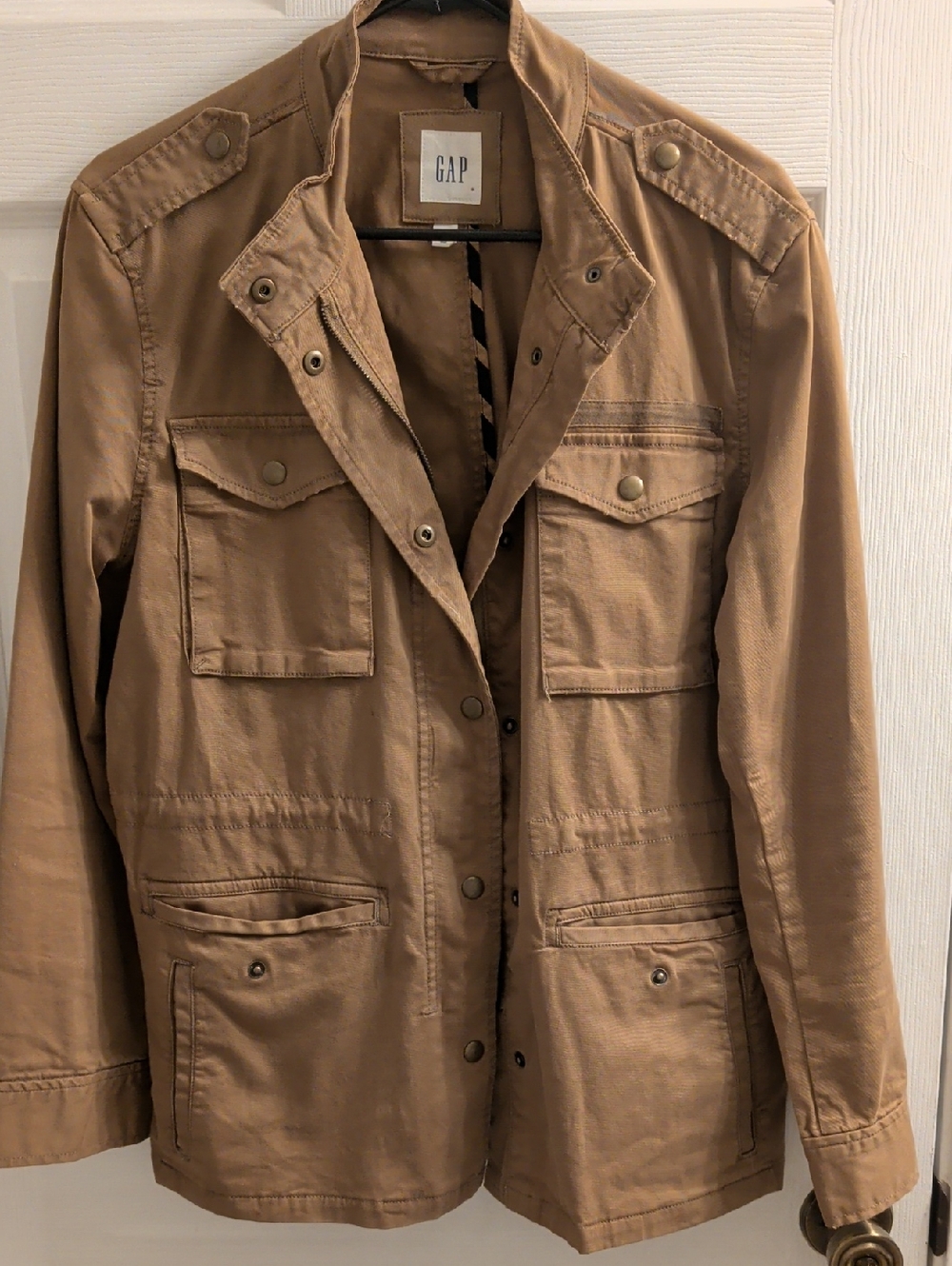 GAP Women's Khaki Utility Jacket with Button Pockets
